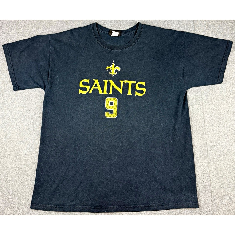 Reebok Drew Brees #9 New Orleans Saints Mens Medium T Shirt Black NFL